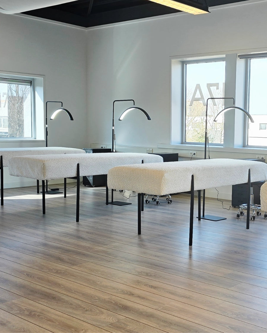 luxury in-person brow training studio with professional beauty academy setup by Sugar Browed
