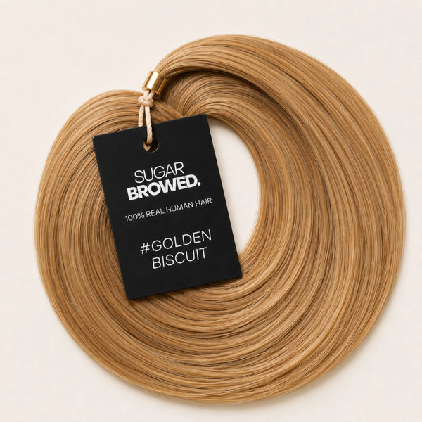 #Golden Biscuit Brow Extensions – Real Human Hair