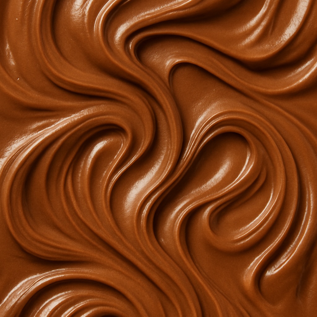 High-resolution close-up of mocha-colored brow extension pigment with a smooth, coffee-toned texture