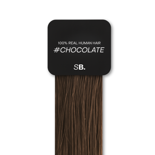 Chocolate shade real human eyebrow hair extension by Sugar Browed – warm, rich brown color made from 100% natural human hair for full and natural-looking brows.