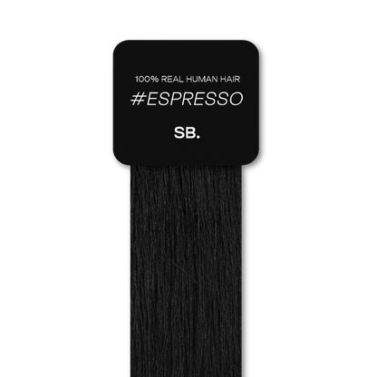 Espresso shade real human eyebrow hair extension by Sugar Browed – 100% natural hair in deep cool brown for defined, full-looking brows.