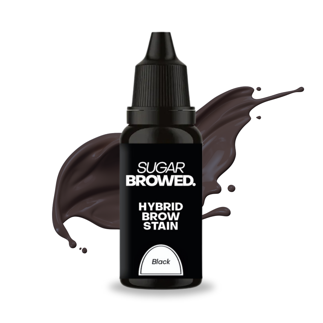 SUGAR BROWED. Henna-Free Liquid Hybrid Brow Stain for semi-permanent brow color.