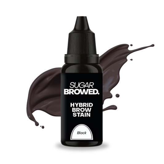 SUGAR BROWED. Henna-Free Liquid Hybrid Brow Stain for semi-permanent brow color.
