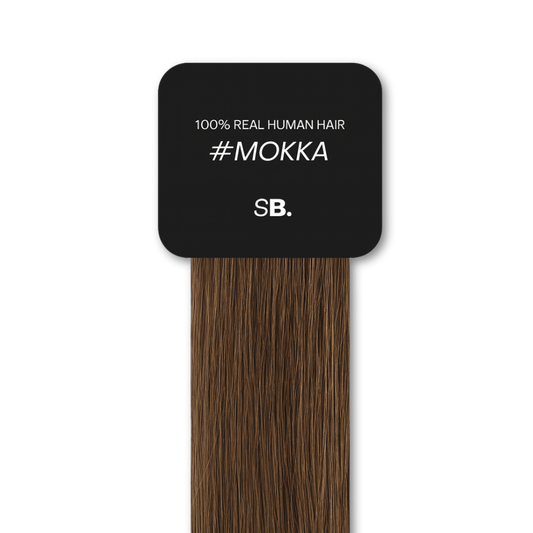 Mokka shade real human eyebrow hair extension by Sugar Browed – rich medium brown eyebrow hair made from 100% natural human hair for full, defined brows.