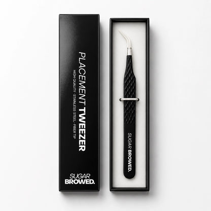 Sugar Browed placement tweezer for professional brow extensions and precise hair placement.
