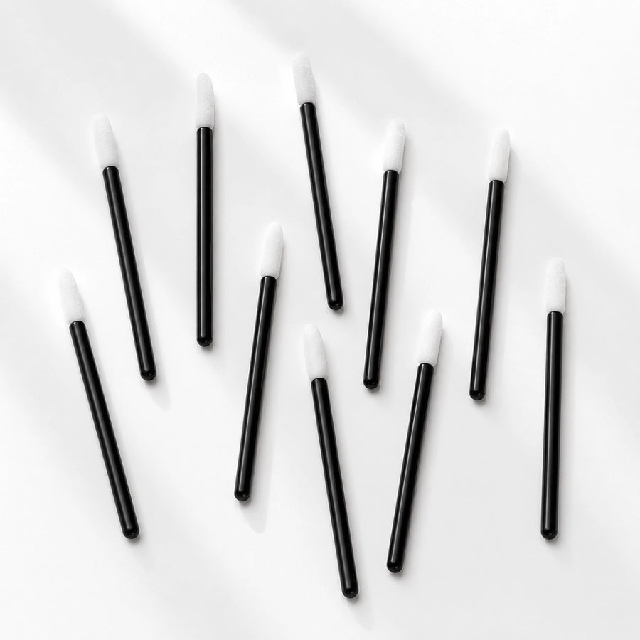 Professional remover brushes by Sugar Browed, designed for gentle product removal during brow lamination and real human hair eyebrow extension treatments.