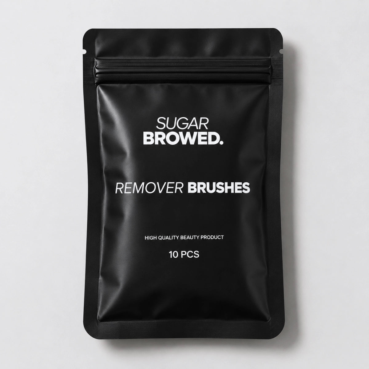 Professional remover brushes by Sugar Browed, designed for gentle product removal during brow lamination and real human hair eyebrow extension treatments.