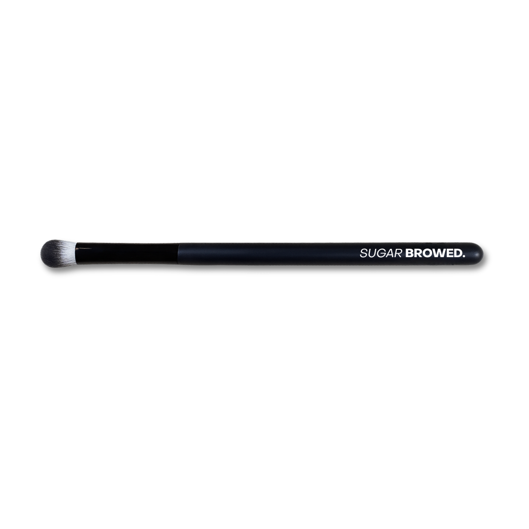Professional black eyebrow blending brush with soft bristles – ideal for precise brow tint application by SUGAR BROWED.