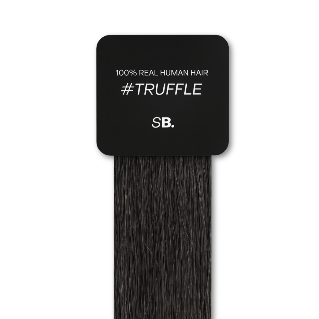 Truffle shade real human eyebrow hair extension by Sugar Browed – deep natural brown tone made from 100% real human hair for full, defined brows.