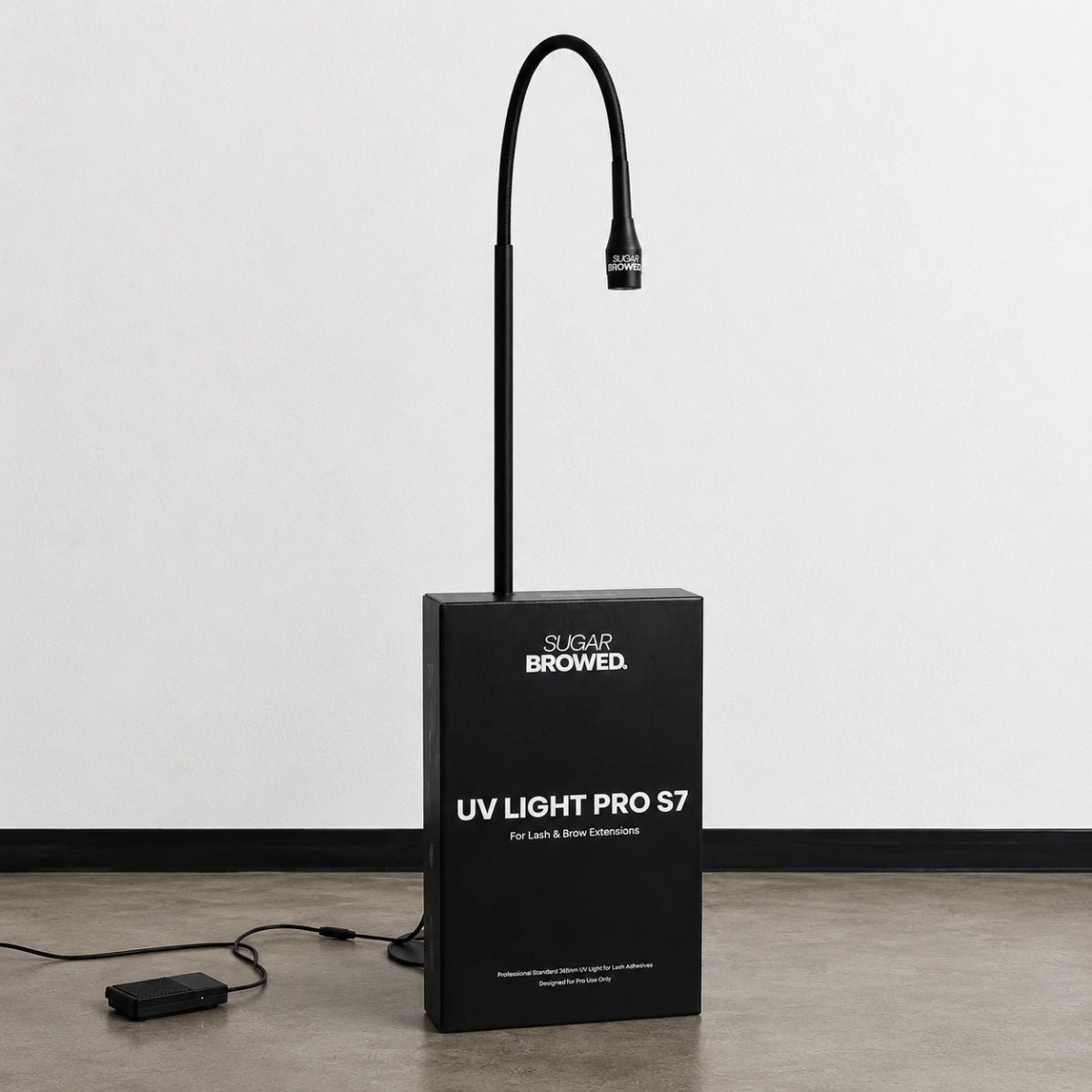 professional UV light pro system packaging for lash and brow extensions by Sugar Browed
