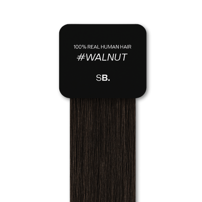 Walnut shade real human eyebrow hair extension by Sugar Browed – deep, cool dark brown 100% human hair for full, defined and natural-looking brows.