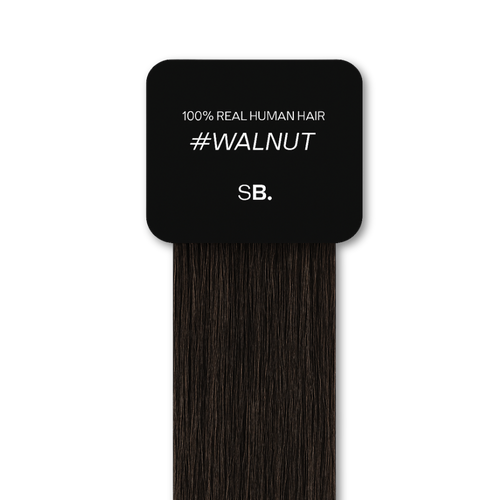 Walnut shade real human eyebrow hair extension by Sugar Browed – deep, cool dark brown 100% human hair for full, defined and natural-looking brows.